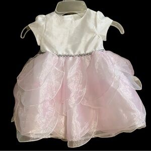 Infant Girl’s White and Pink Tulle Dress